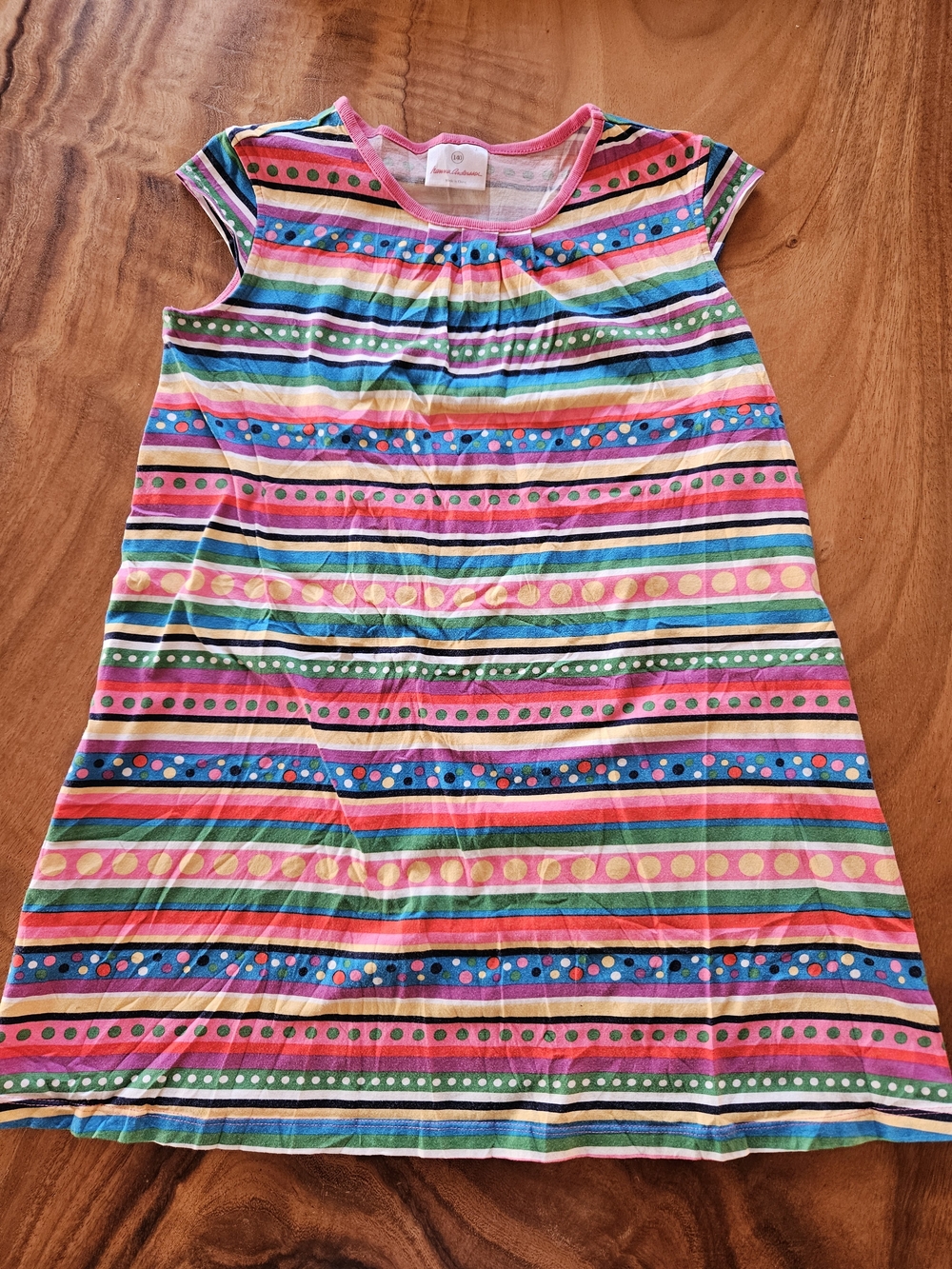 Hanna Andersson Multicolor Striped Cotton Dress Youth Size 10